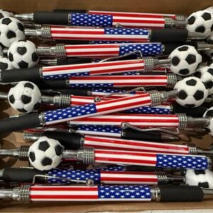 24 PACK SOCCER AMERICAN FLAG PENS